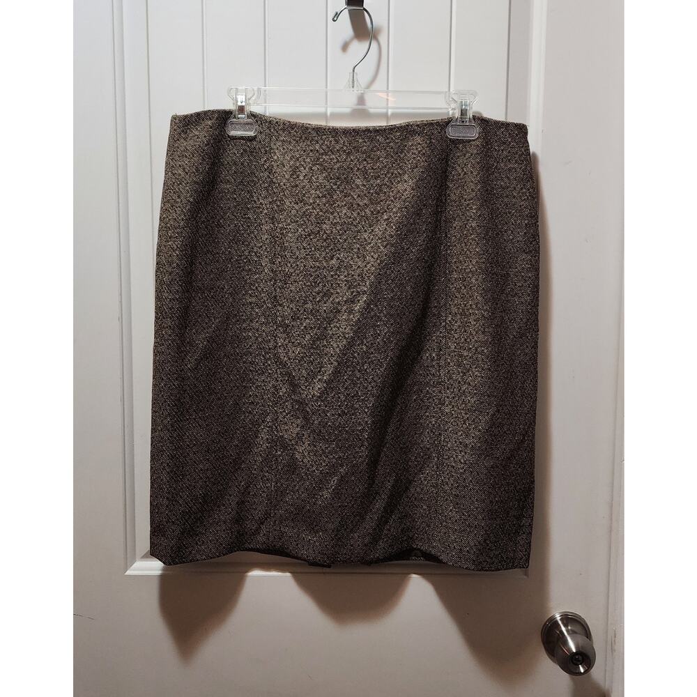 First Issue Liz Claiborne Skirt Women's 14 Tan Brown Lined Side Zip Business